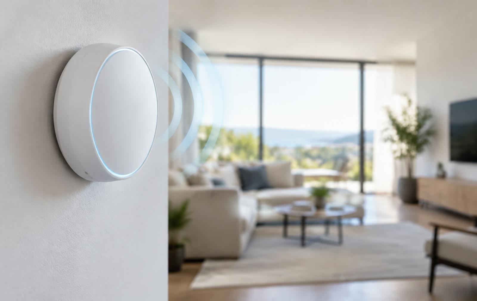 Wall-mounted wifi access point in a living room